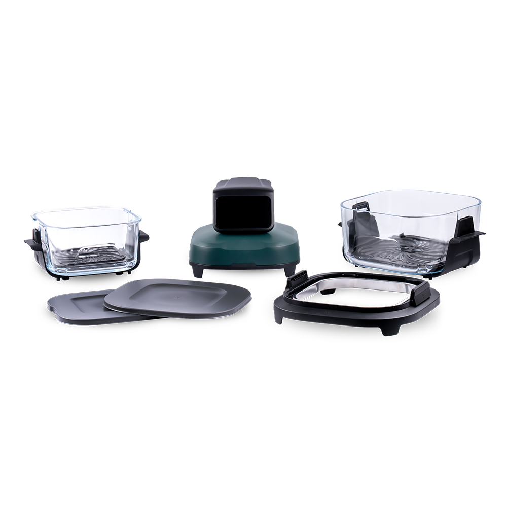 360° Visible Air Fryer with Dual 3L and 5.5L Pots